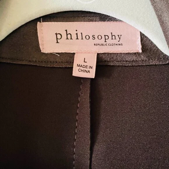 Philosophy Womens Vegan Suede Trench/Wrap Coat in Chocolate Brown - Picture 5 of 5